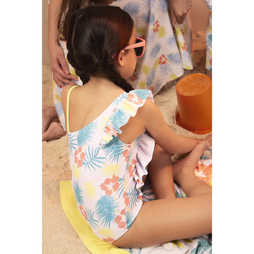 Bañador de una pieza con tirantes asimétricos para niña 