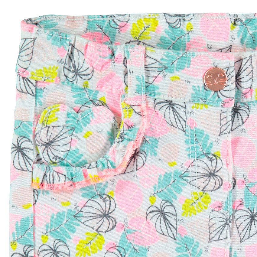 Pantalón corto de algodón con estampado vegetal all over 
