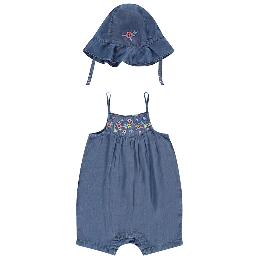 Conjunto de 2 piezas efecto vaquero con gorro para bebé niña  Additional Conjunto de 2 piezas efecto vaquero con gorro para bebé niña