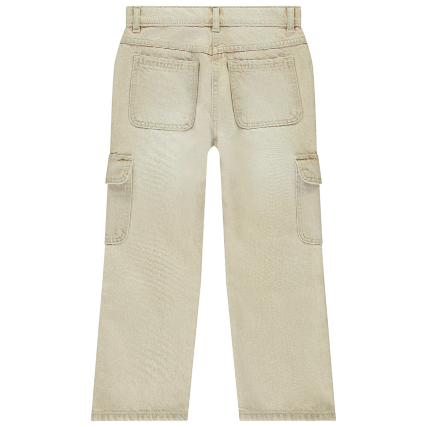 Pantalón cargo con bolsillos efecto overdyed para niña 