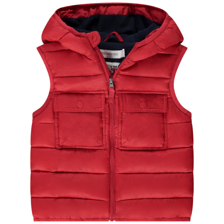 Doudoune sans manches à capuche matelassée pour bébé garçon 