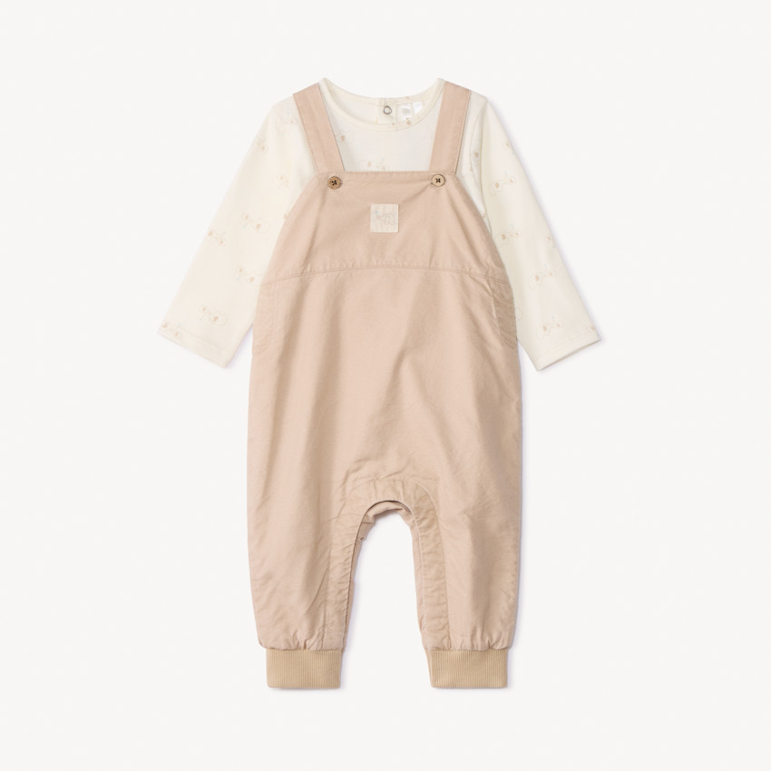 Conjunto de 2 piezas con peto para bebé niño 