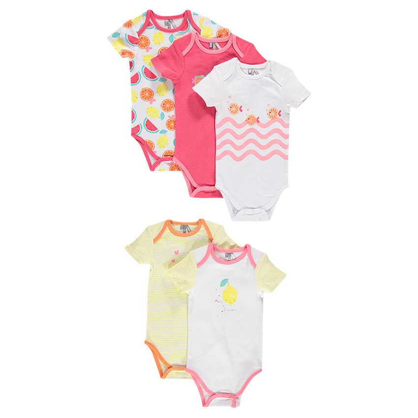 Lote de 5 bodies de fantasía con abertura adaptada a cada edad 