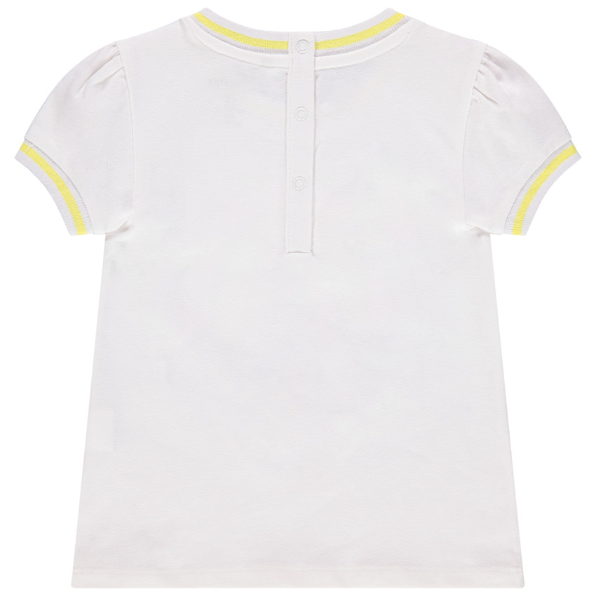 Camiseta manga corta de algodón orgánico estampado fantasía 