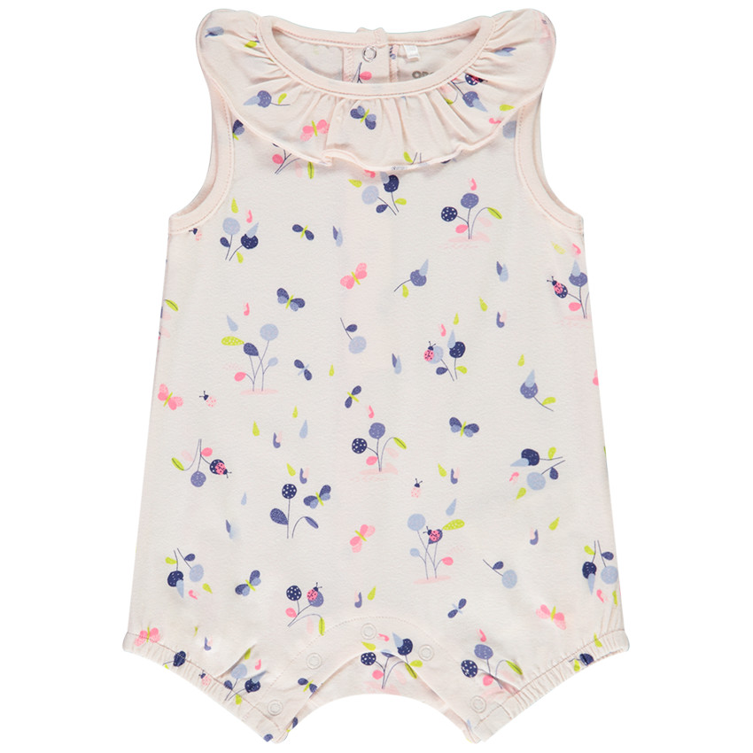 Mono corto de jersey con estampado floral para niña bebé 