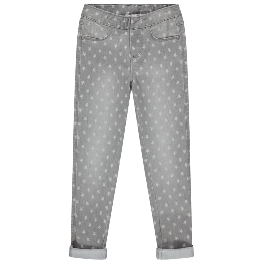 Jeans efecto desgastado con estrellas niña 
