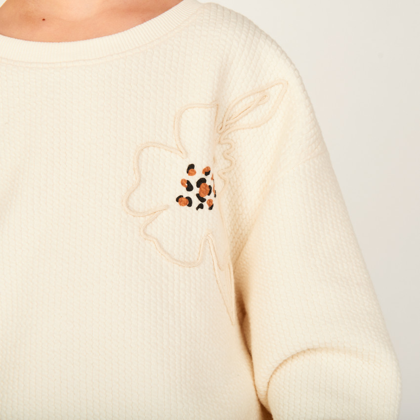 Sudadera de felpa oversize con cordones para niña 