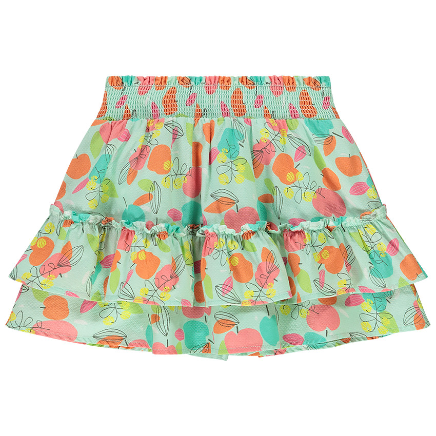 Jupe courte en voile de coton imprimé fruits pour fille  Additional Jupe courte en voile de coton imprimé fruits pour fille