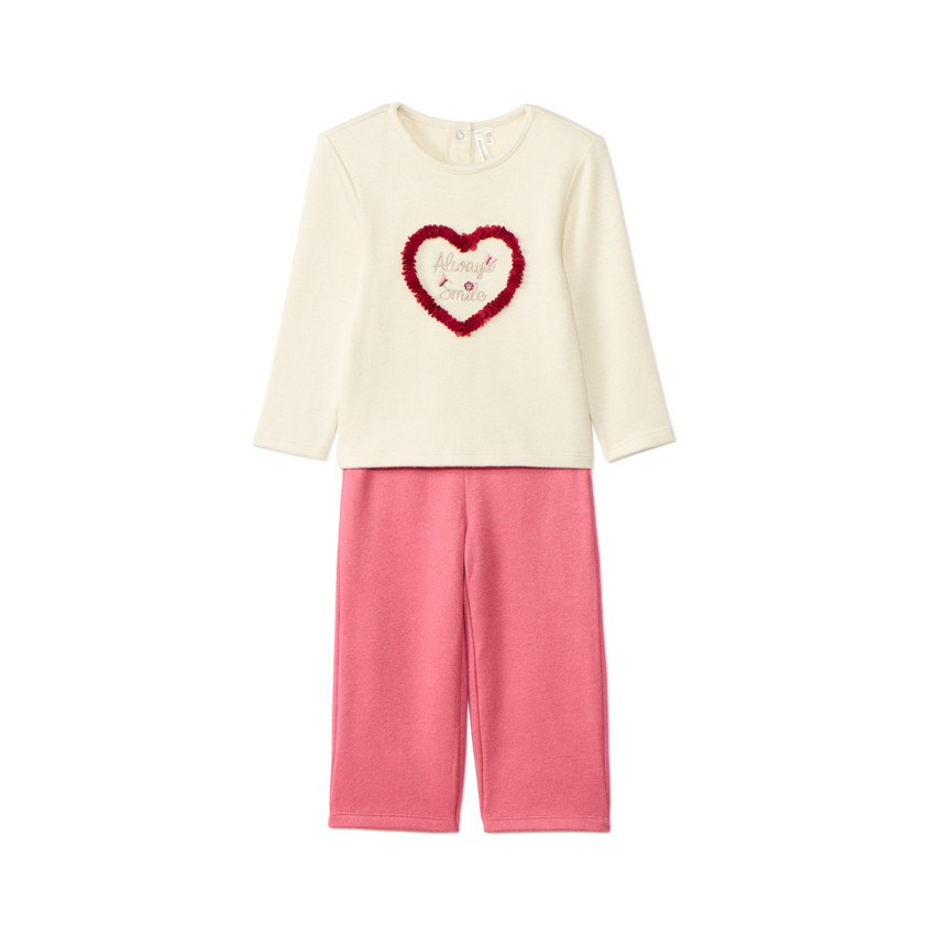 Conjunto de 2 piezas en confección combinada para bebé niña 