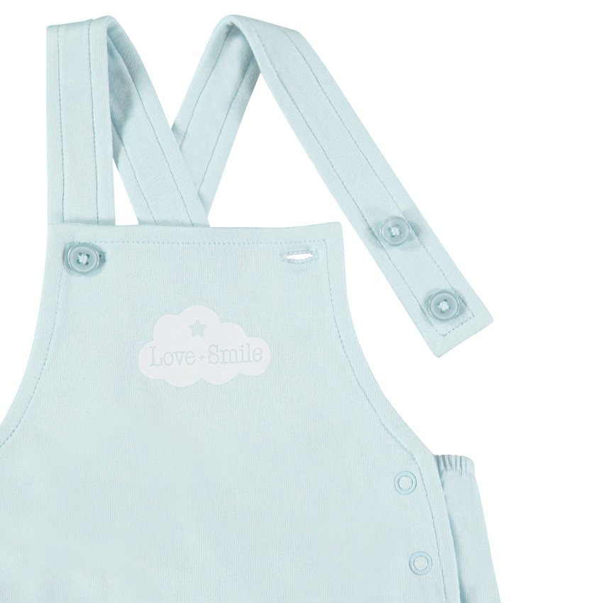 Conjunto camiseta manga corta y peto azul 