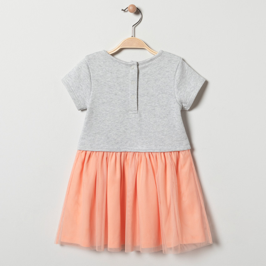 Vestido manga corta efecto 2 en 1 