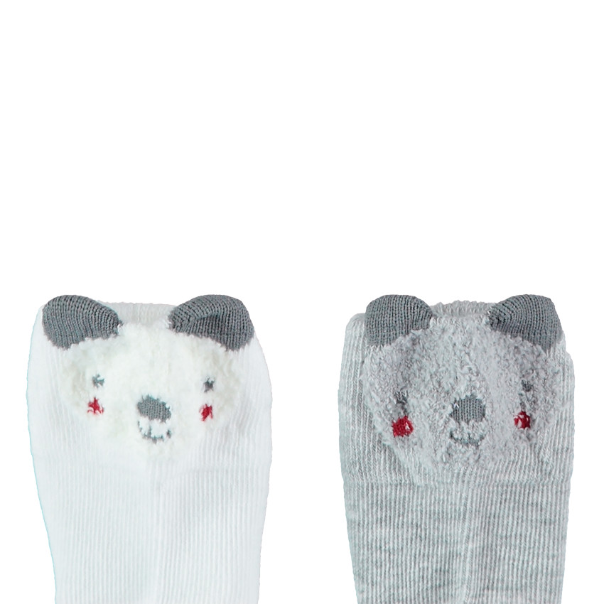 Lote de 2 pares de calcetines koala grises y blancos 
