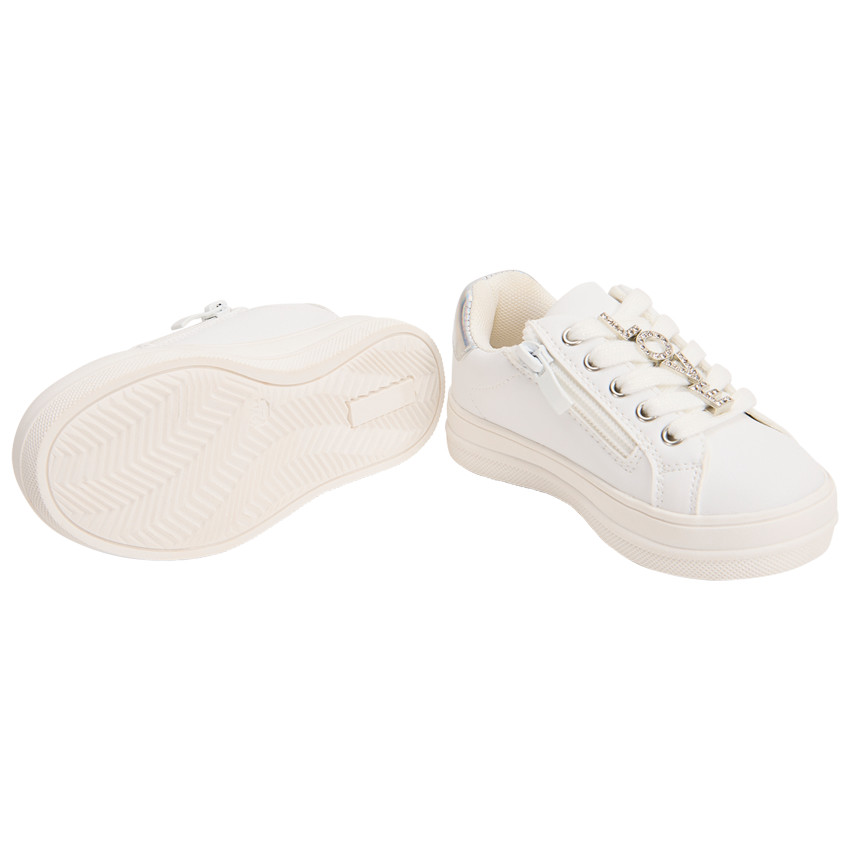 Zapatillas deportivas con cremallera y cordones con adornos para niña 