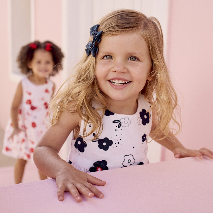 Vestido sin mangas estampado flores para bebé niña 