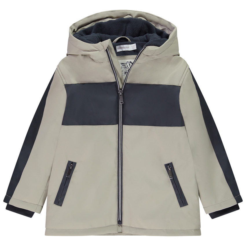 Parka de goma con forro y efecto color block para niño 