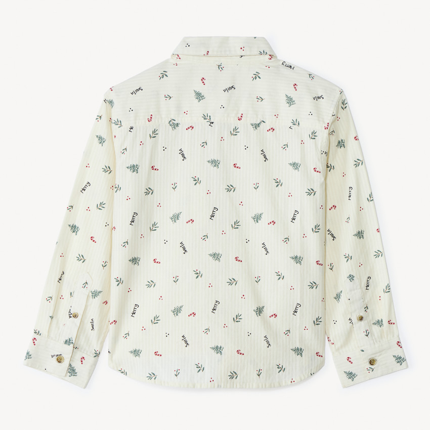 Chemise manches longues imprimé Noël pour garçon 