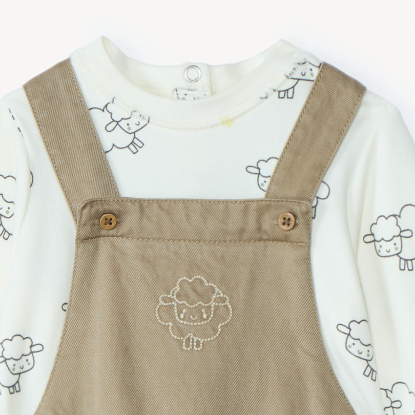 Ensemble 2 pièces motif moutons pour bébé garçon 