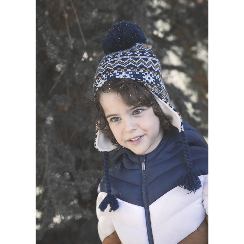 Conjunto con estampado con forro y gorro de snood 