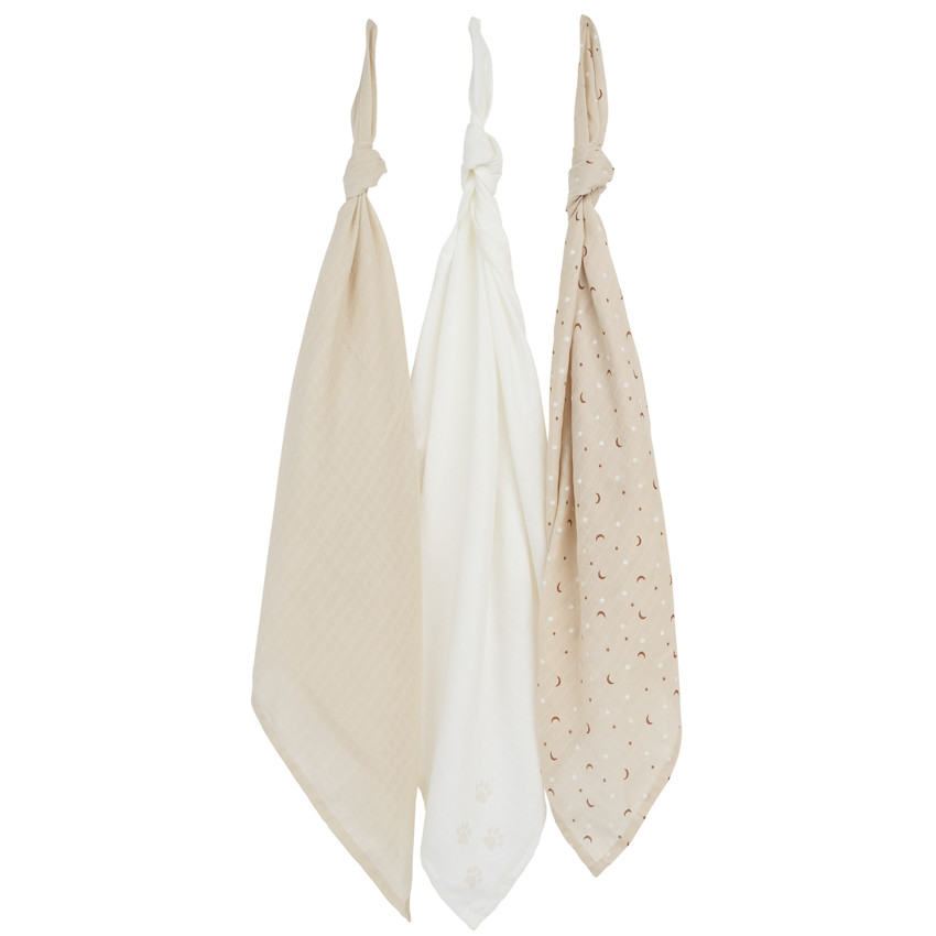 Pack de 3 gasas de 70 x 70 cm Mon Petit Chat 