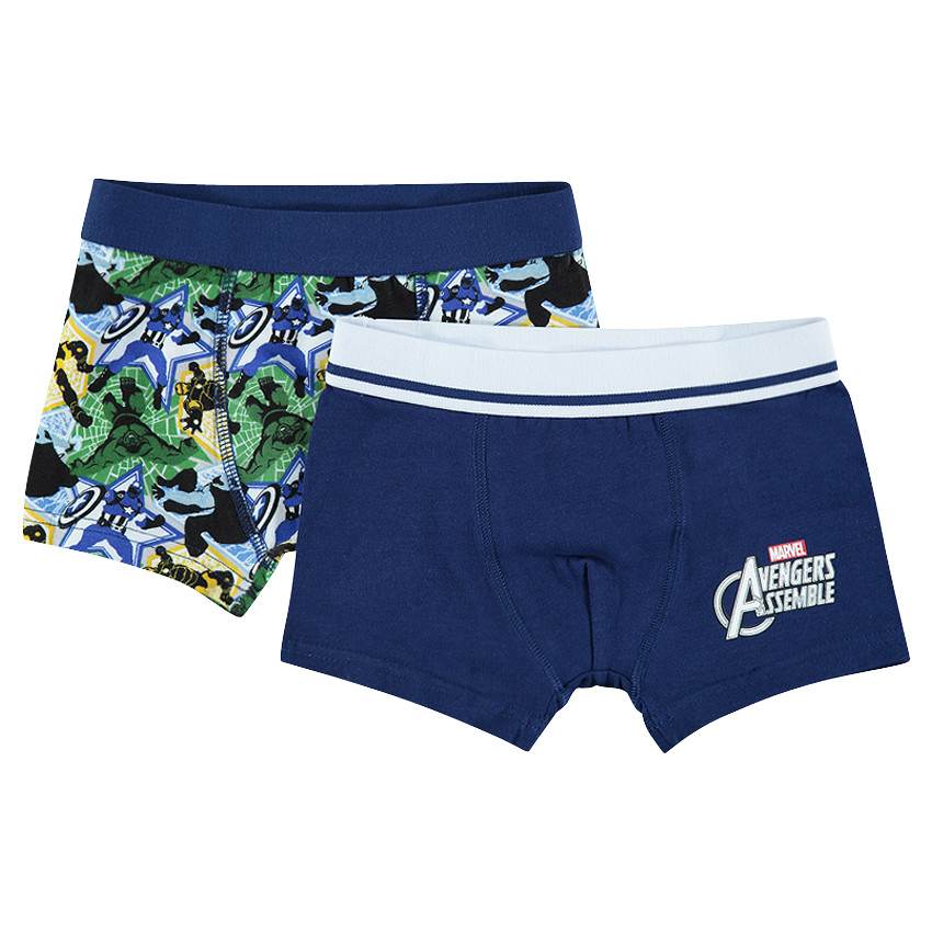 Lote de 2 boxers de color liso / con estampado all-over Avengers 