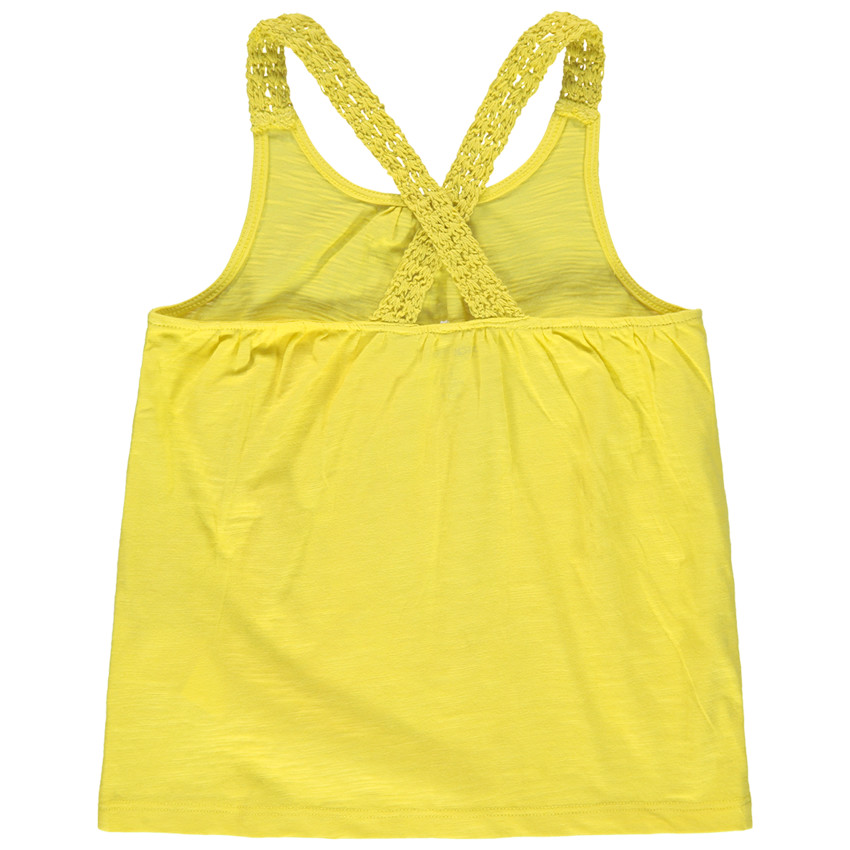 Camiseta con estampado de tucán y tirantes de punto 