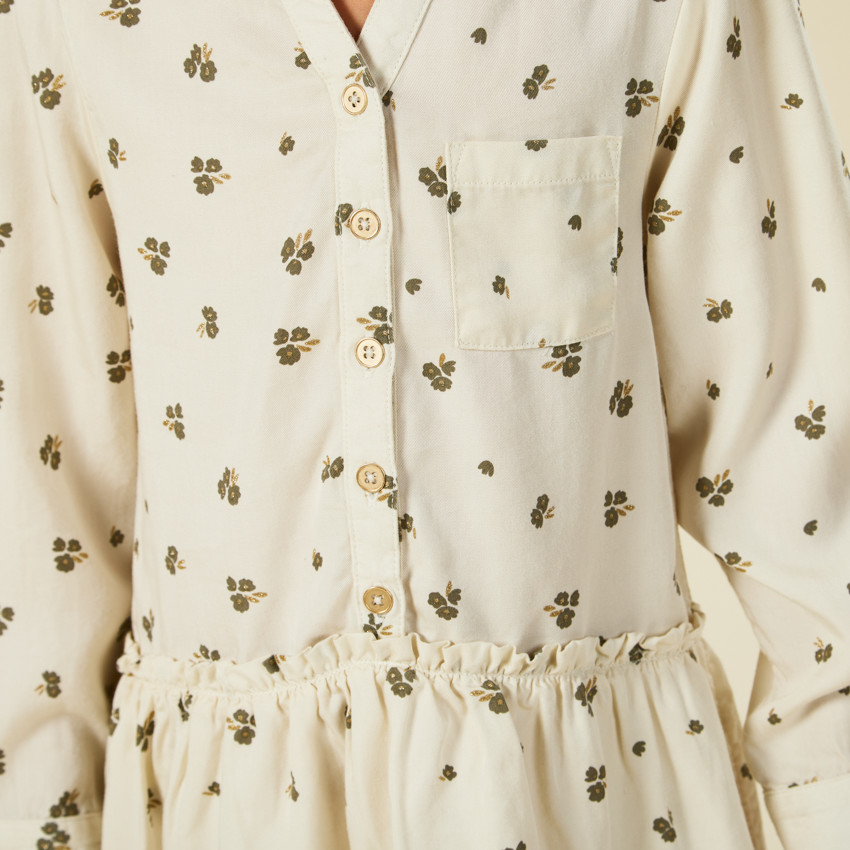 Robe manches longues imprimé floral fille 