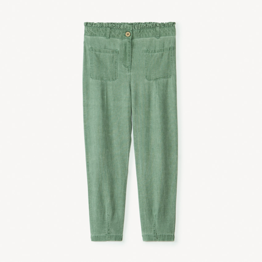 Pantalones de tela con cintura elástica para niña 