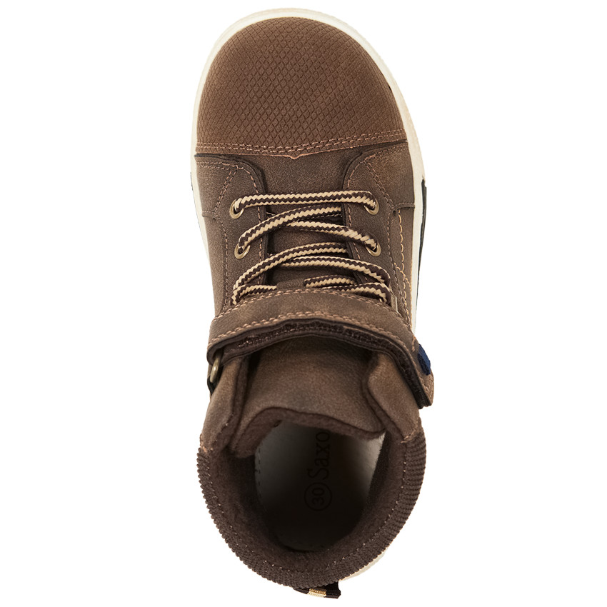 Botines marrones con velcro y cordones para niño 