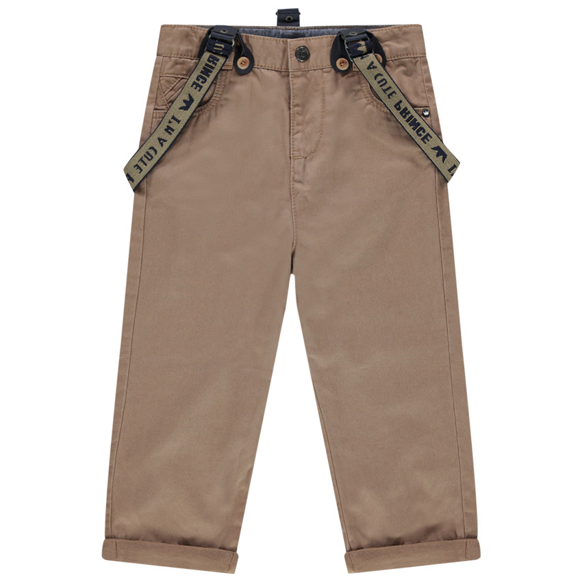 Pantalon en toile à bretelles ajustables amovibles 