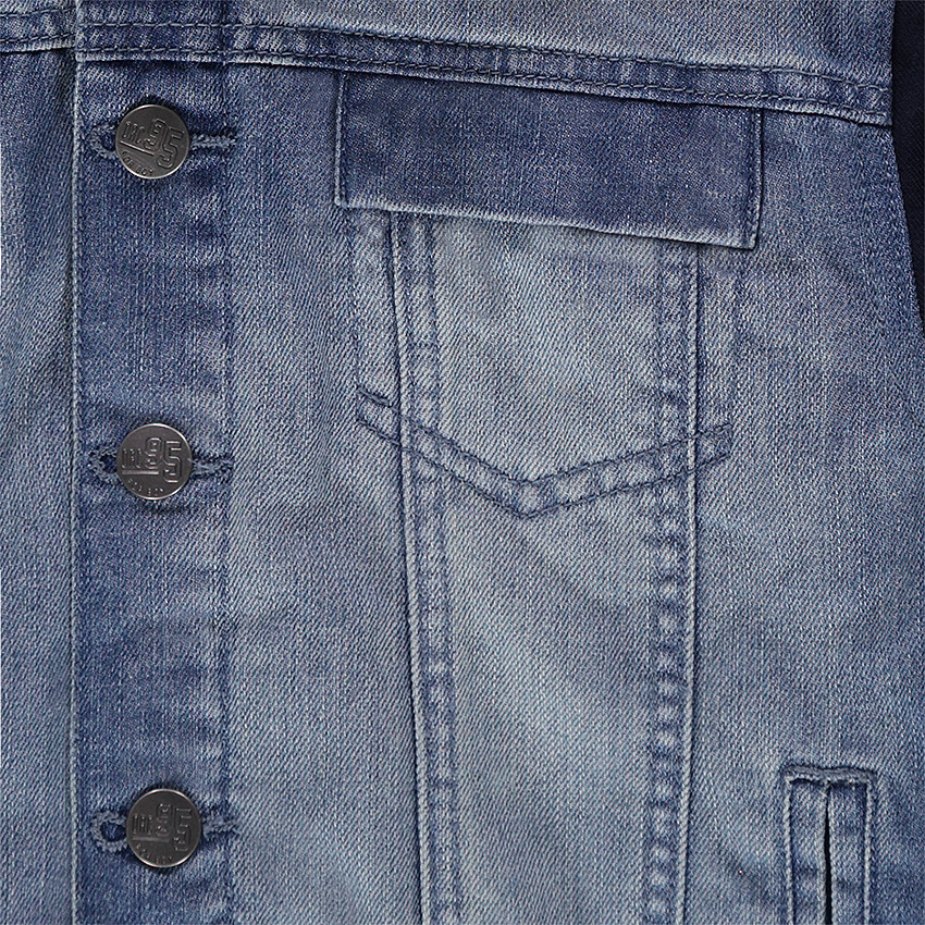 Júnior - Chaqueta vaquera bimaterial efecto gastado con capucha extraíble 