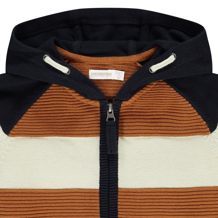 Gilet en maille ottoman color block pour garçon Main Gilet en maille ottoman color block pour garçon