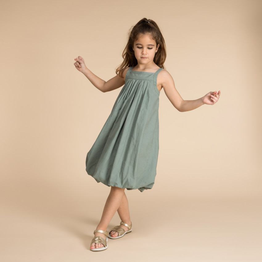 Vestido de tirantes efecto globo para niña 