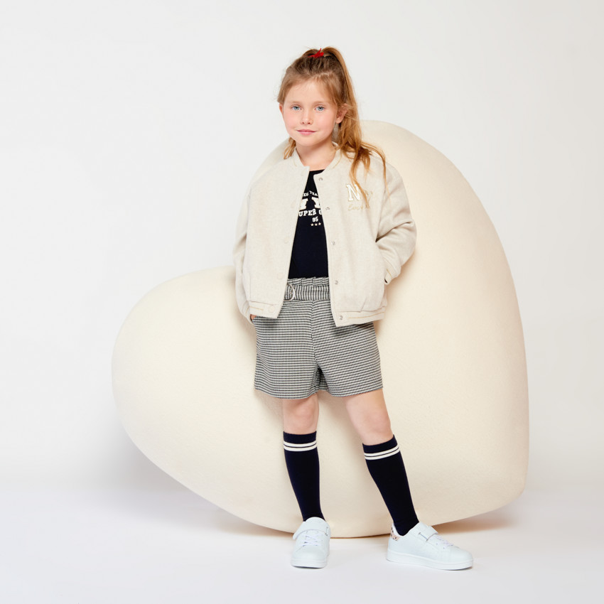 Camiseta de manga larga con bordado tipo bouclé para niña 