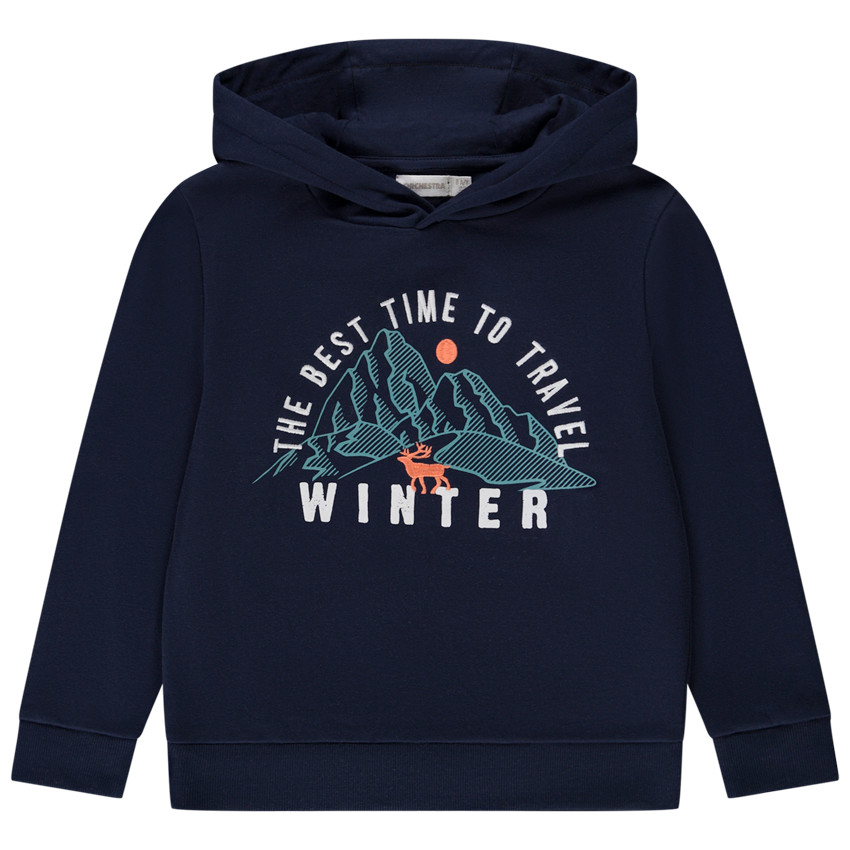 Sweat capuche molletonn print fantaisie pour gar on
