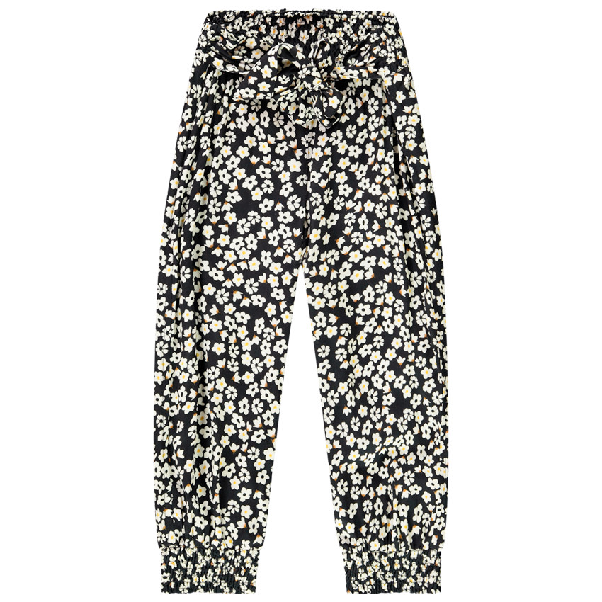 Pantalón palazzo fluido con estampado floral para niña 