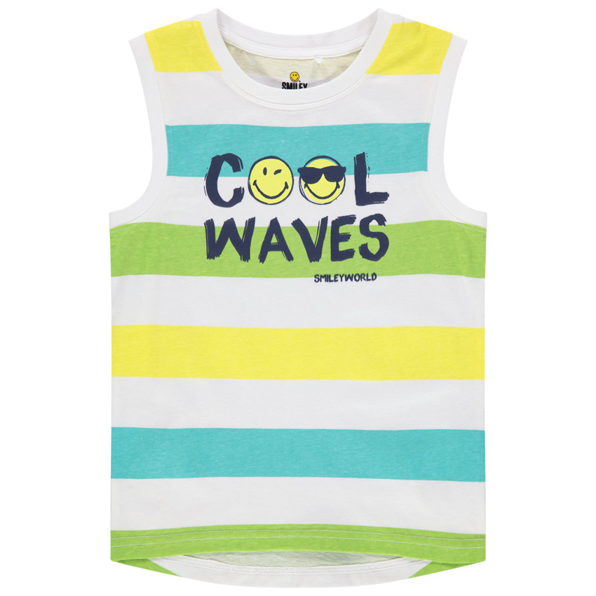 Camiseta de tirantes de rayas print Smiley 
