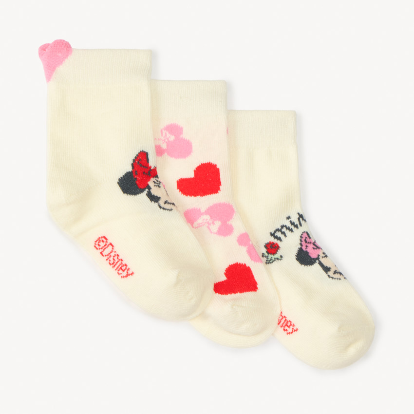 Lote de 3 pares de calcetines de Minnie Disney para niña. 
