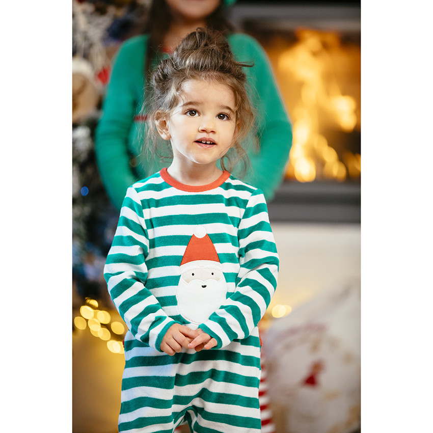 Pelele de terciopelo motivo  Papa Noel  