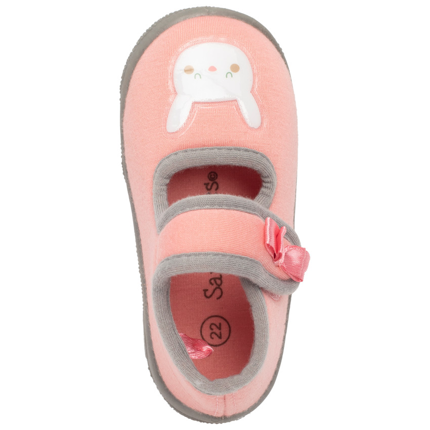 Pantuflas tipo merceditas motivo conejito 