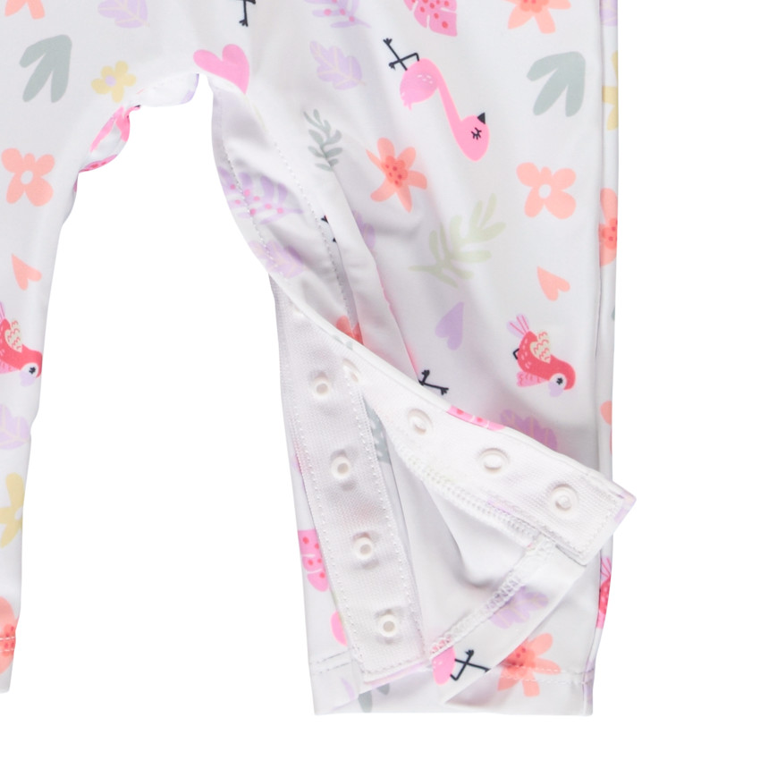 Pelele de baño anti-UV con estampado de flamencos para bebé niña 