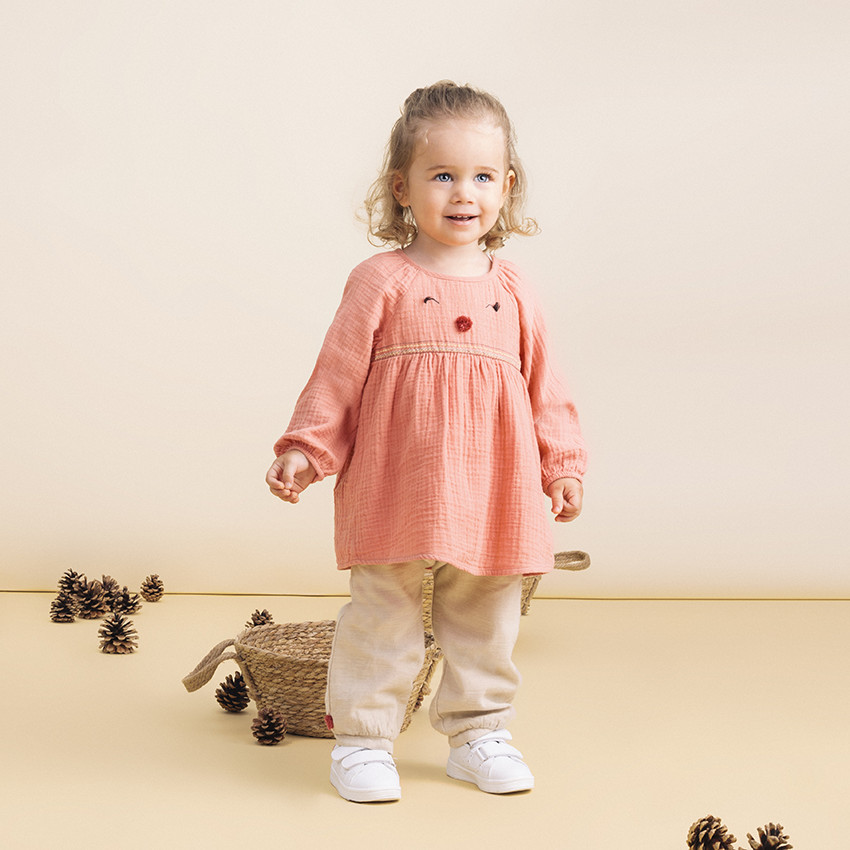 Pantalon doublé jersey à  noeud et détails cousus 