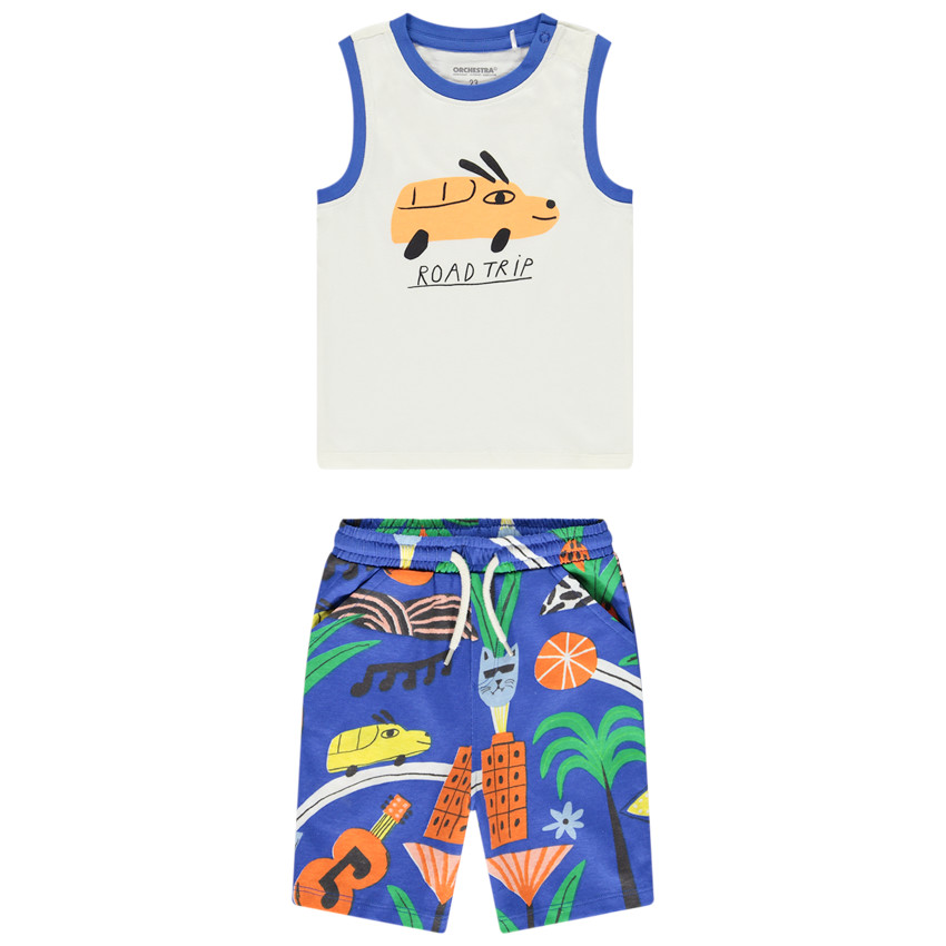 Conjunto 2 piezas con estampados fantasía para bebé niño 