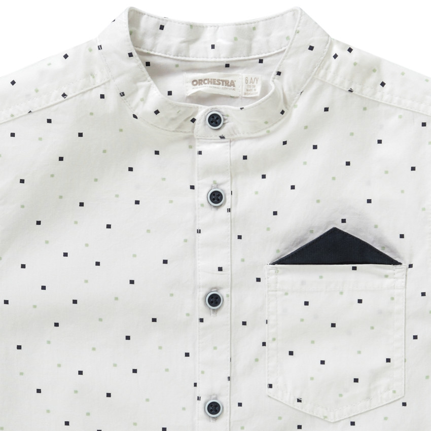 Camisa de manga larga estampada con falso pañuelo para niño 