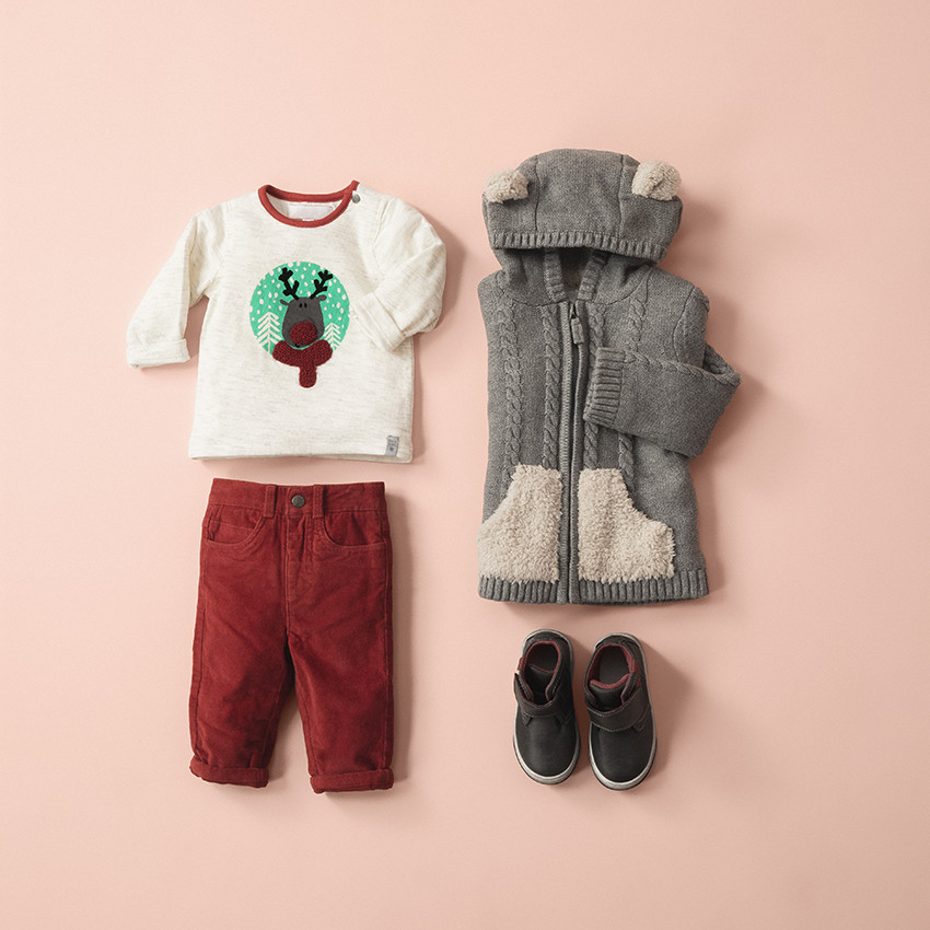 Pantalon rouge en velours ras doublé jersey 