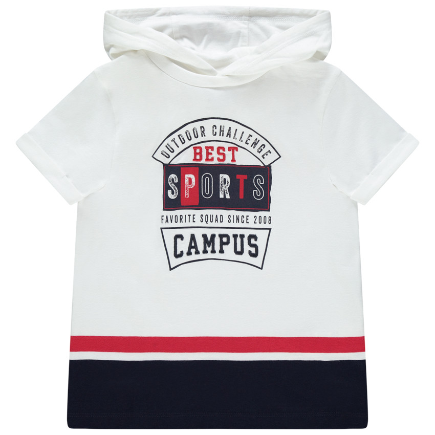 Camiseta manga corta con capucha y texto  Additional Camiseta manga corta con capucha y texto