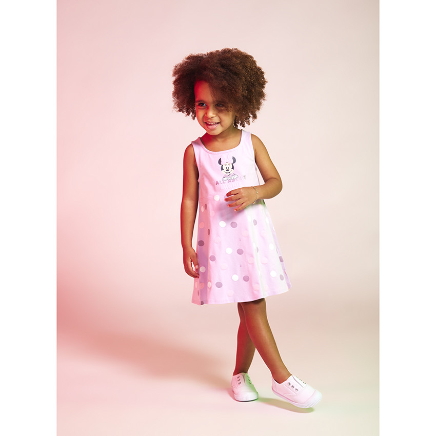 Robe en jersey print Minnie Disney et imprimé pois pour bébé fille 