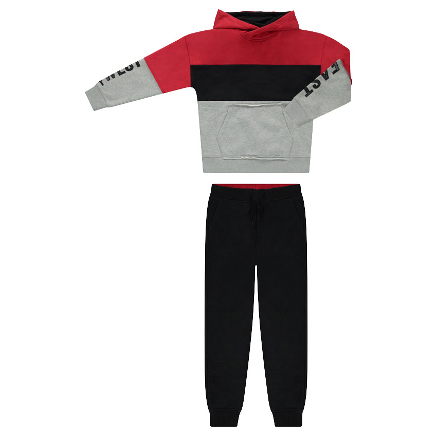 Chándal de felpa con textos estampados 