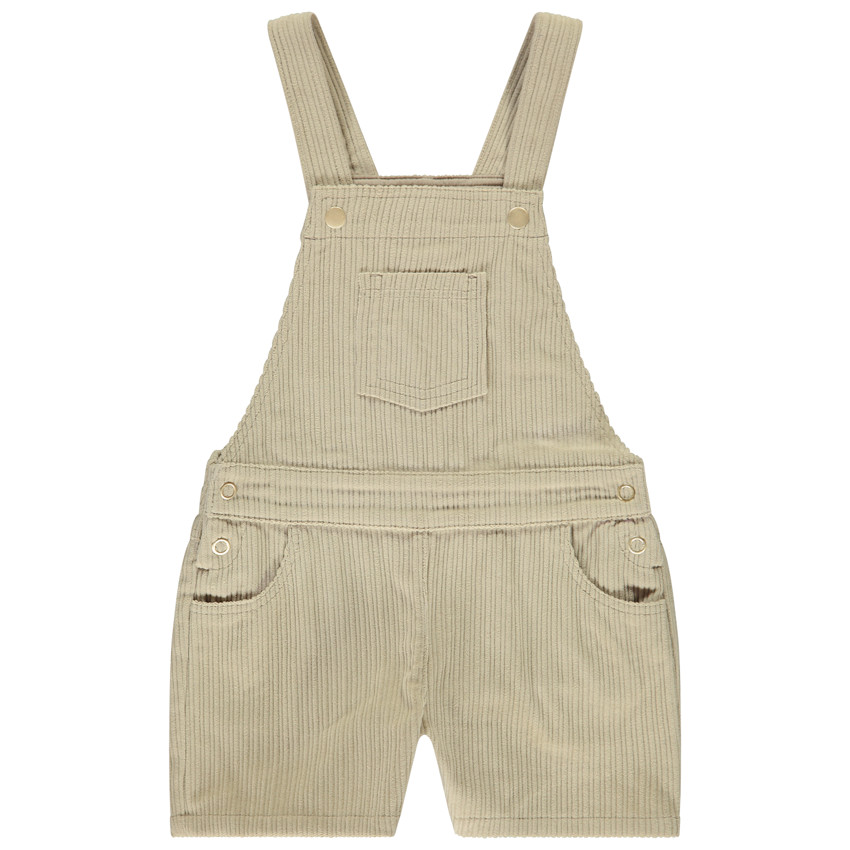 Pelele corto de terciopelo de canalé para niña 