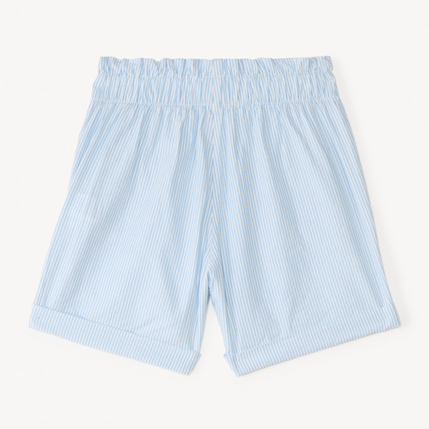Short acampanado de seersucker a rayas niña 