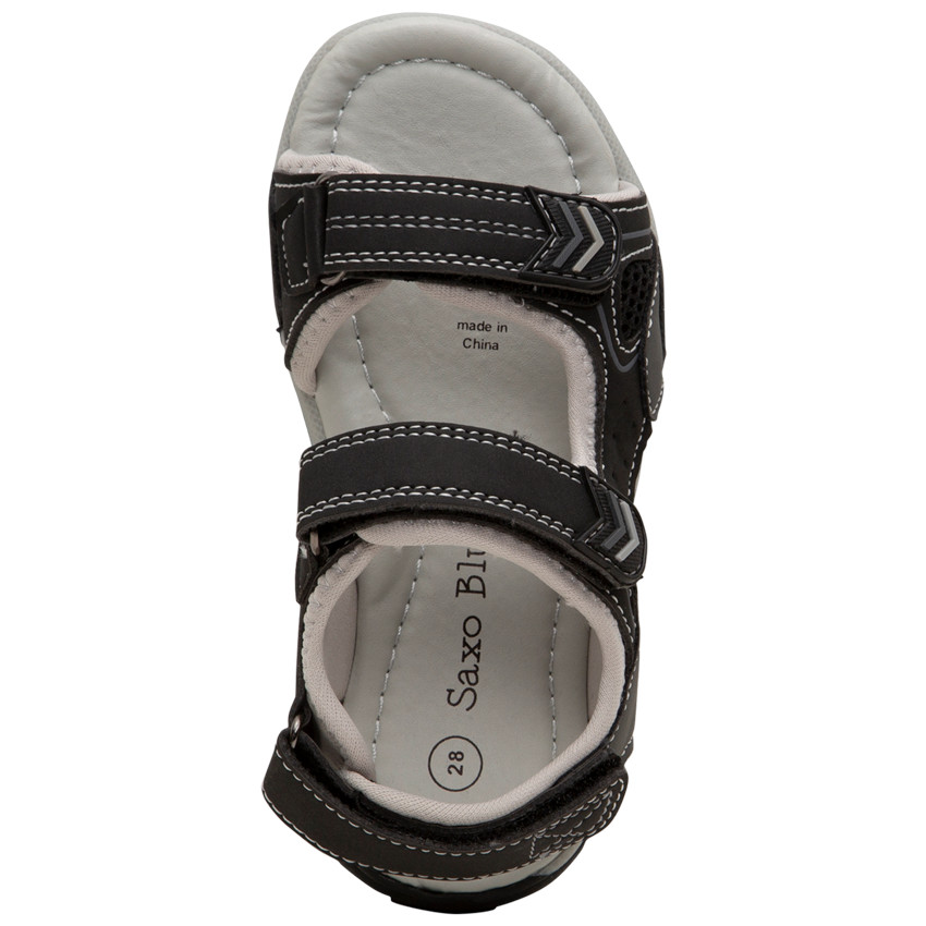 Sandalias con velcro y juego de pespuntes 